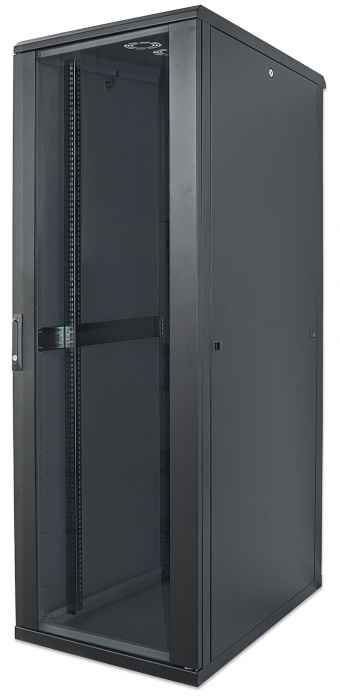 Intellinet 19" netwerkkast vrijstaand, 26U, 600x800 mm (breedte x diepte), zwart, bouwpakket (flatpack), max. 1500 kg, meerpuntsdeurslot, 1 slot per zijpaneel, bruikbare diepte 123–573 mm, IP20, staal