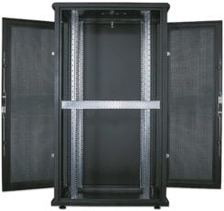 Intellinet 19" serverkast vrijstaand, 42U, 600x1000 mm (breedte x diepte), zwart, bouwpakket (flatpack), max. 1500 kg, meerpuntsdeurslot, 1 slot per zijpaneel, bruikbare diepte 123–773 mm, IP20, staal - Afbeelding 9