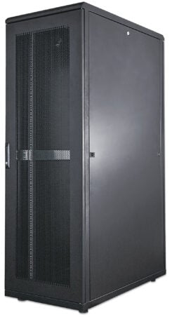 Intellinet 19" serverkast vrijstaand, 42U, 600x1000 mm (breedte x diepte), zwart, bouwpakket (flatpack), max. 1500 kg, meerpuntsdeurslot, 1 slot per zijpaneel, bruikbare diepte 123–773 mm, IP20, staal - Afbeelding 2