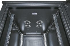 Intellinet 19" serverkast vrijstaand, 42U, 600x1000 mm (breedte x diepte), zwart, bouwpakket (flatpack), max. 1500 kg, meerpuntsdeurslot, 1 slot per zijpaneel, bruikbare diepte 123–773 mm, IP20, staal - Afbeelding 7