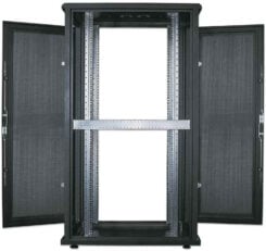 Intellinet 19" serverkast vrijstaand, 42U, 800x1000 mm (breedte x diepte), zwart, bouwpakket (flatpack), max. 1500 kg, meerpuntsdeurslot, 1 slot per zijpaneel, bruikbare diepte 123–773 mm, IP20, staal - Afbeelding 10