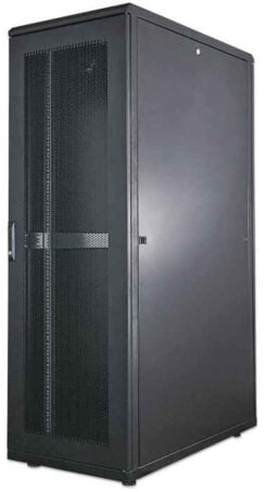 Intellinet 19" serverkast vrijstaand, 42U, 800x1000 mm (breedte x diepte), zwart, bouwpakket (flatpack), max. 1500 kg, meerpuntsdeurslot, 1 slot per zijpaneel, bruikbare diepte 123–773 mm, IP20, staal - Afbeelding 2