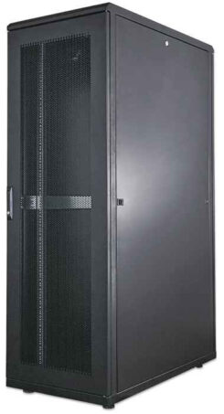 Intellinet 19" serverkast vrijstaand, 42U, 800x1000 mm (breedte x diepte), zwart, bouwpakket (flatpack), max. 1500 kg, meerpuntsdeurslot, 1 slot per zijpaneel, bruikbare diepte 123–773 mm, IP20, staal