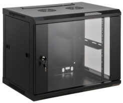 Intellinet 19" netwerkkast wandmontage (standaard), 6U, 600 mm diep, zwart, voorgemonteerd, max. 60 kg, bruikbare diepte 500 mm, metalen & glazen deur, afneembare zijpanelen, montagemateriaal niet inbegrepen - Afbeelding 2