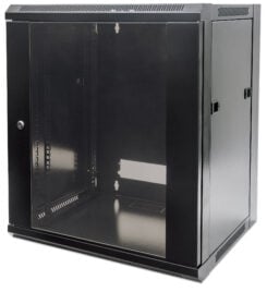 Intellinet 19" netwerkkast wand (standaard), 12U, 450 mm diep, zwart, bouwpakket, max. 60 kg, bruikbare diepte 270–350 mm, metalen & glazen deur, afneembare zijpanelen, montagemateriaal niet inbegrepen - Afbeelding 2