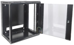 Intellinet 19" netwerkkast wand (standaard), 12U, 600 mm diep, zwart, bouwpakket, max. 60 kg, bruikbare diepte 410 mm, metalen & glazen deur, afneembare zijpanelen, montagemateriaal niet inbegrepen - Afbeelding 8