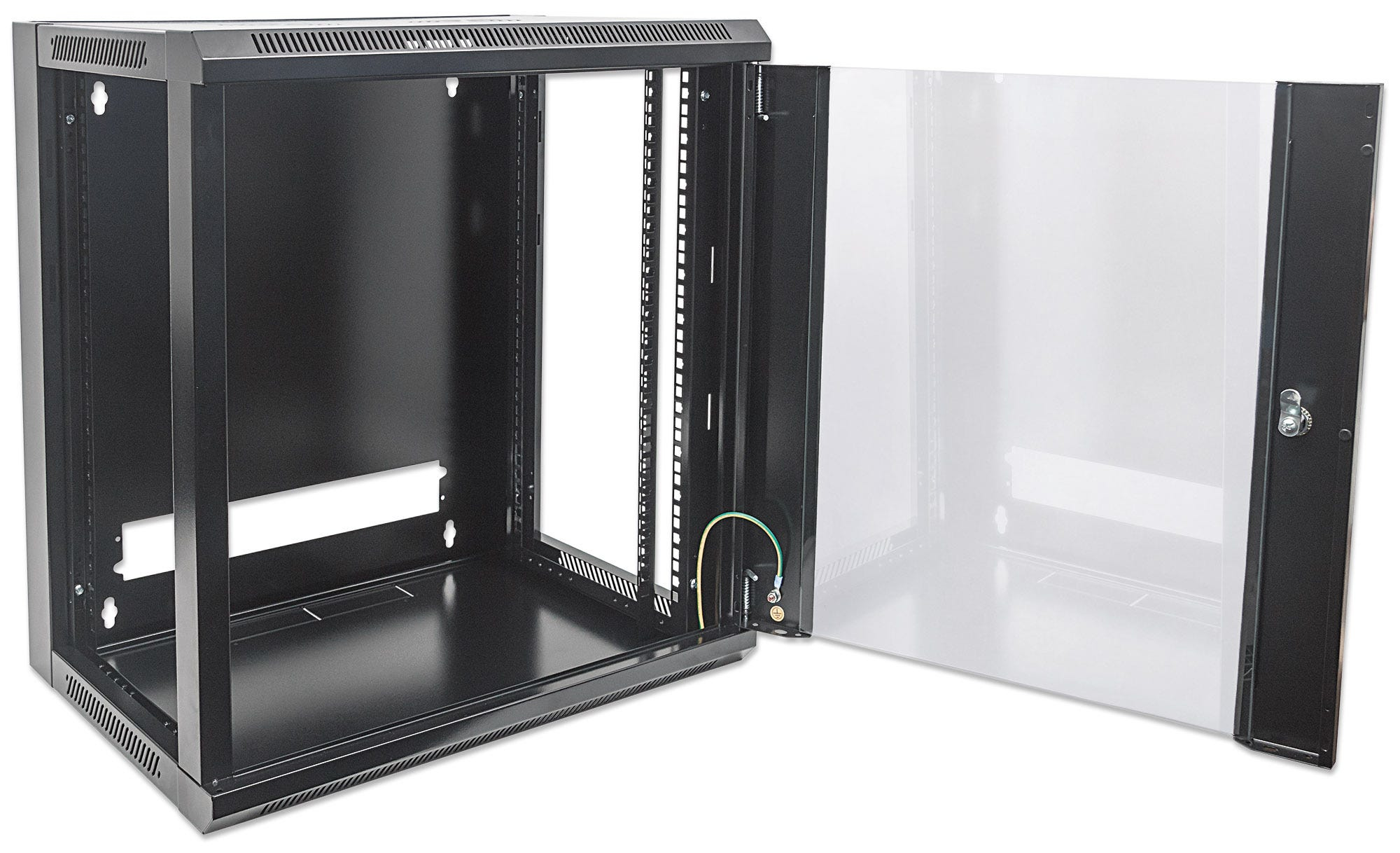 Intellinet 19" netwerkkast wand (standaard), 12U, 600 mm diep, zwart, bouwpakket, max. 60 kg, bruikbare diepte 410 mm, metalen & glazen deur, afneembare zijpanelen, montagemateriaal niet inbegrepen - Afbeelding 8