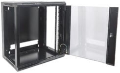 Intellinet 19" netwerkkast wand (standaard), 12U, 450 mm diep, zwart, bouwpakket, max. 60 kg, bruikbare diepte 270–350 mm, metalen & glazen deur, afneembare zijpanelen, montagemateriaal niet inbegrepen - Afbeelding 8