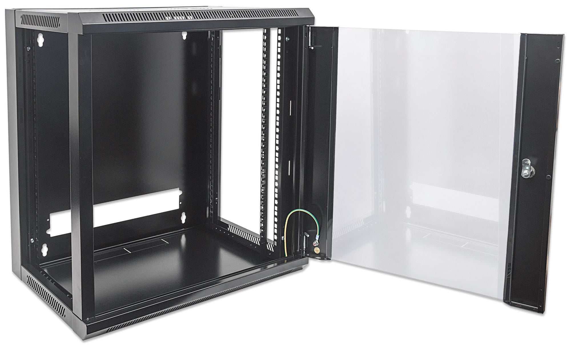 Intellinet 19" netwerkkast wand (standaard), 12U, 450 mm diep, zwart, bouwpakket, max. 60 kg, bruikbare diepte 270–350 mm, metalen & glazen deur, afneembare zijpanelen, montagemateriaal niet inbegrepen - Afbeelding 8