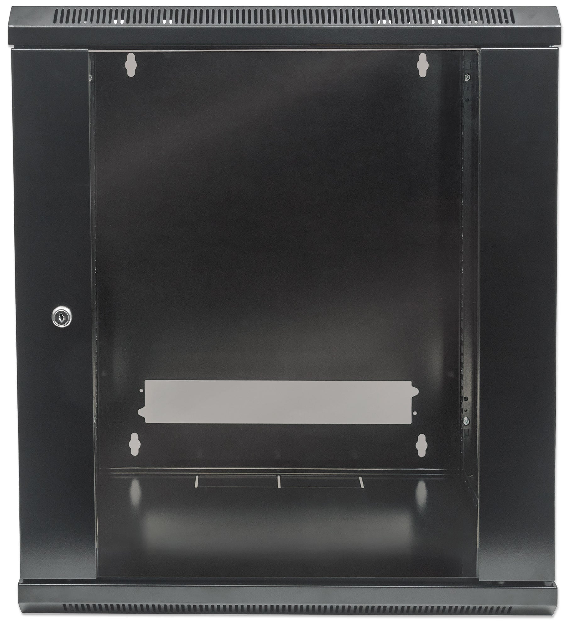 Intellinet 19" netwerkkast wand (standaard), 12U, 450 mm diep, zwart, bouwpakket, max. 60 kg, bruikbare diepte 270–350 mm, metalen & glazen deur, afneembare zijpanelen, montagemateriaal niet inbegrepen - Afbeelding 4