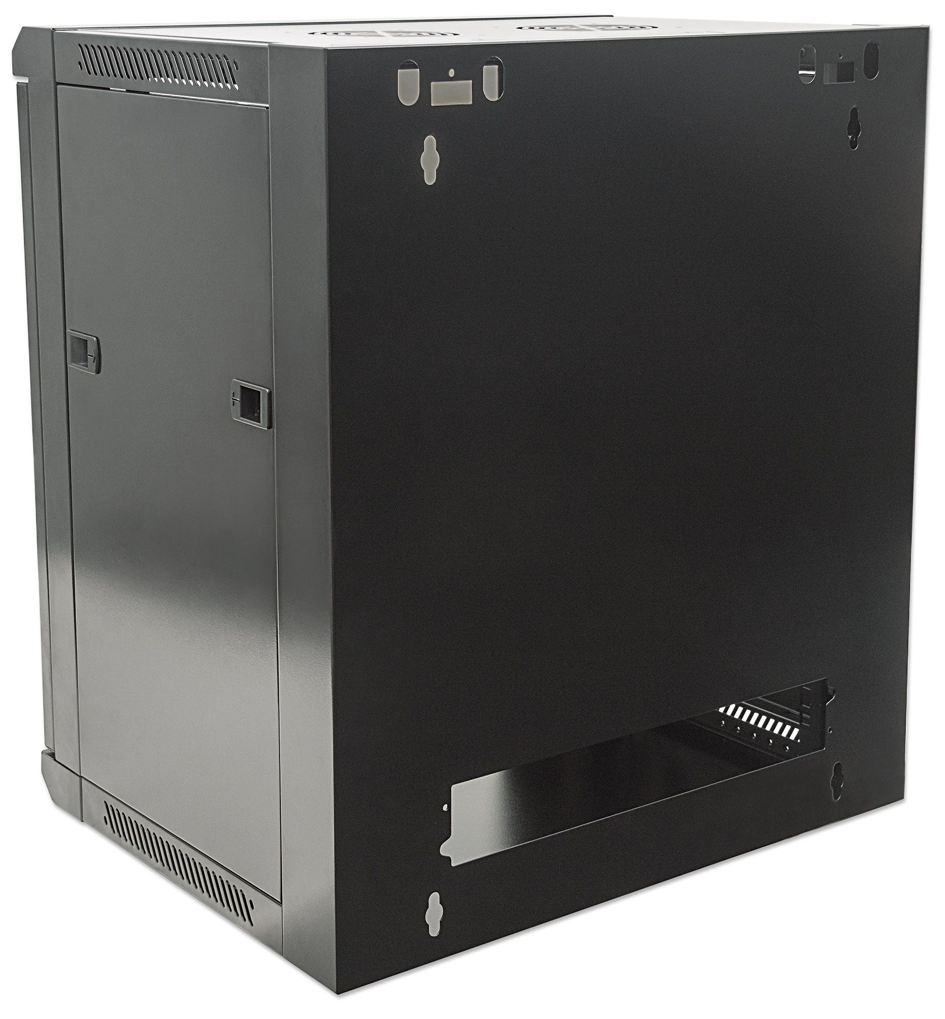 Intellinet 19" netwerkkast wand (standaard), 12U, 600 mm diep, zwart, bouwpakket, max. 60 kg, bruikbare diepte 410 mm, metalen & glazen deur, afneembare zijpanelen, montagemateriaal niet inbegrepen - Afbeelding 7