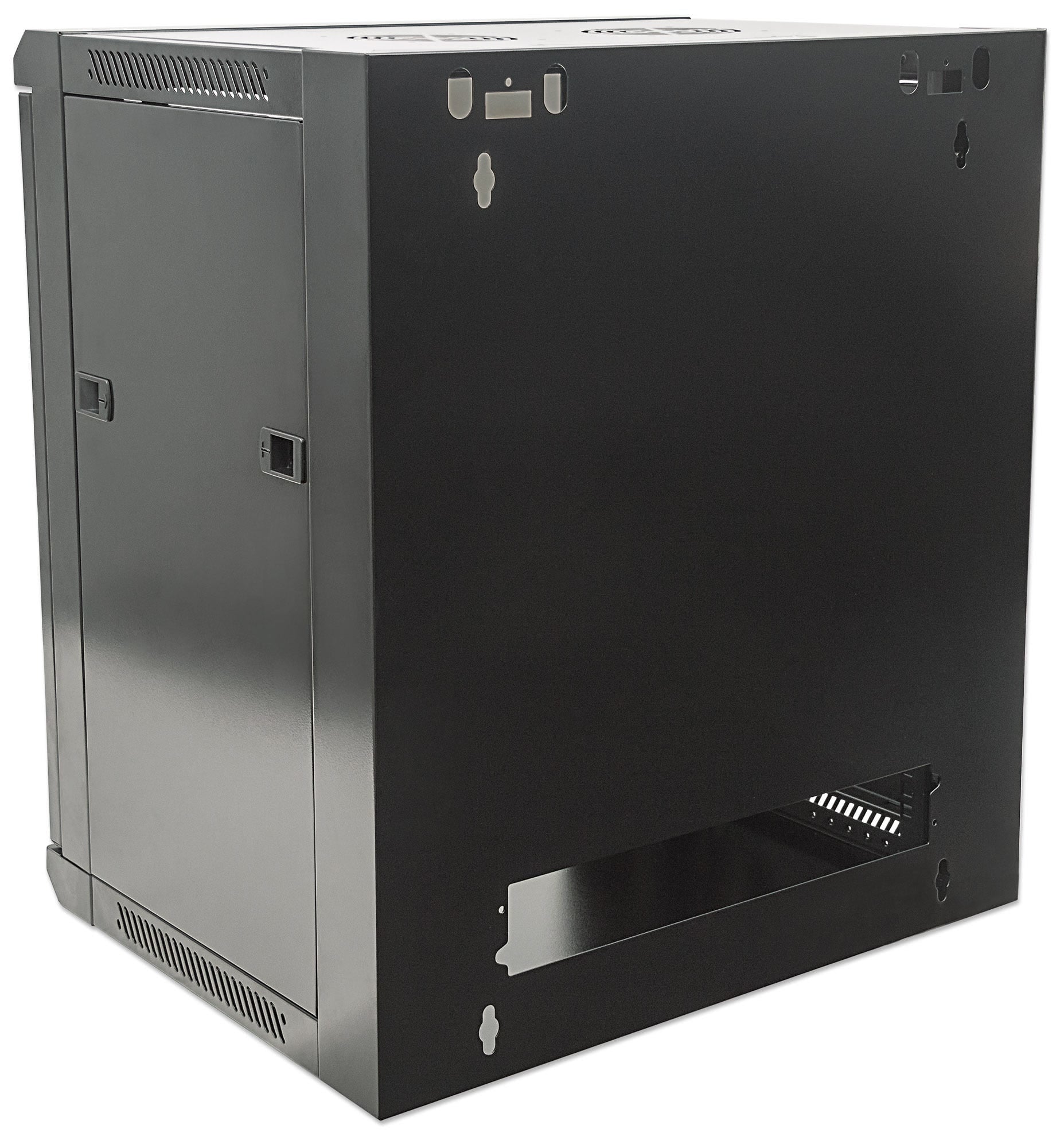 Intellinet 19" netwerkkast wand (standaard), 12U, 450 mm diep, zwart, bouwpakket, max. 60 kg, bruikbare diepte 270–350 mm, metalen & glazen deur, afneembare zijpanelen, montagemateriaal niet inbegrepen - Afbeelding 7