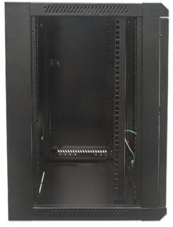 Intellinet 19" netwerkkast wand (standaard), 12U, 450 mm diep, zwart, bouwpakket, max. 60 kg, bruikbare diepte 270–350 mm, metalen & glazen deur, afneembare zijpanelen, montagemateriaal niet inbegrepen - Afbeelding 5