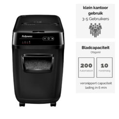 Fellowes AutoMax 200C papiervernietiger Kruisversnippering 23 cm Zwart - Afbeelding 3