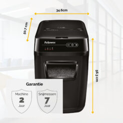 Fellowes AutoMax 200C papiervernietiger Kruisversnippering 23 cm Zwart - Afbeelding 8