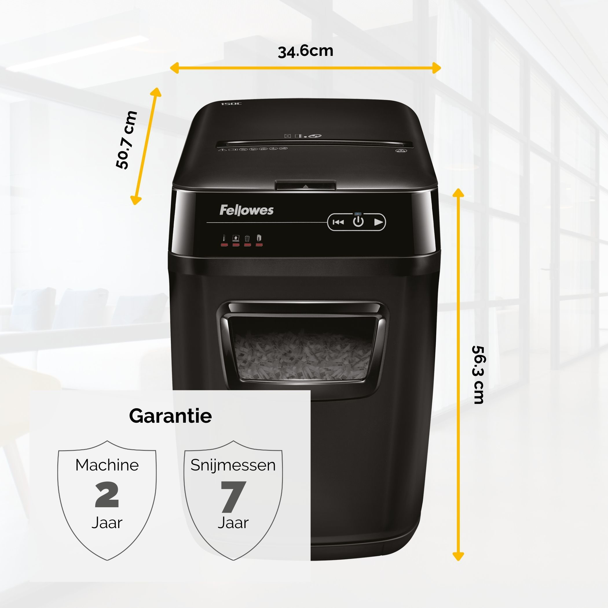 Fellowes AutoMax 200C papiervernietiger Kruisversnippering 23 cm Zwart - Afbeelding 8