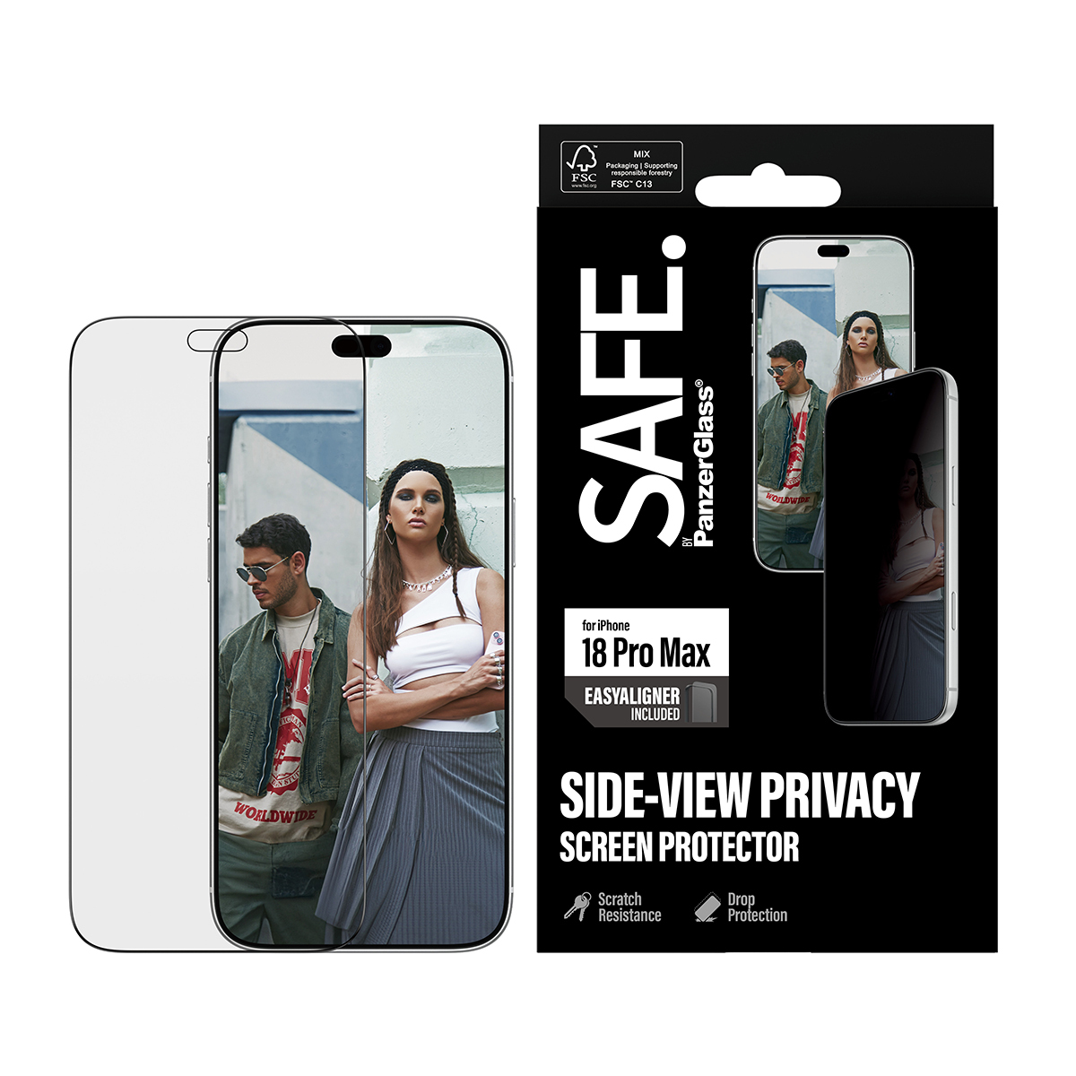 PanzerGlass SAFE. by ® Privacy Screen Protector iPhone 2026 Pro Max | Ultra-Wide Fit m. EasyAligner Doorzichtige schermbeschermer 1 stuk(s) - Afbeelding 3