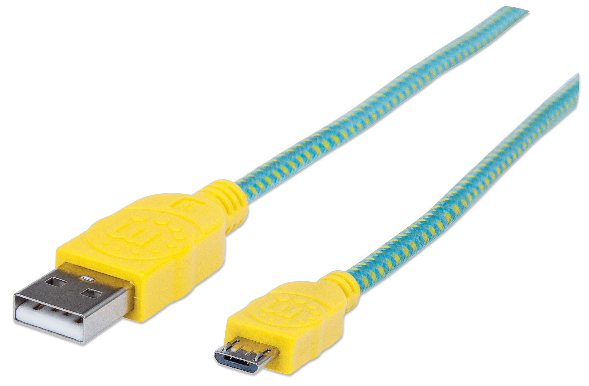 Manhattan 352703 USB-kabel USB 2.0 1,8 m USB A Micro-USB B 0,48 Gbit/s Groen, Geel
