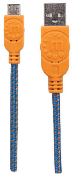 Manhattan 394024 USB-kabel USB 2.0 1 m USB A Micro-USB B 0,48 Gbit/s Blauw - Afbeelding 5