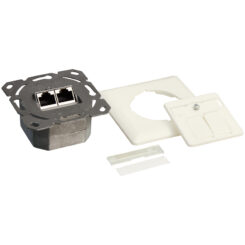 LogiLink NP0021 wandcontactdoos RJ-45 Metallic, Wit - Afbeelding 2