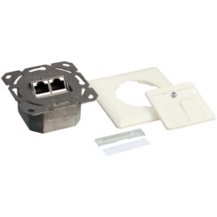 LogiLink NP0023 wandcontactdoos RJ-45 Metallic, Wit - Afbeelding 2