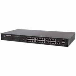 Intellinet 24-poorts Gigabit web-smart netwerk switch, 24x RJ45 10/100/1000 Mbps + 4x SFP-uplink, VLAN-ondersteuning, rackmontage, metalen behuizing, 3 jaar garantie - Afbeelding 2