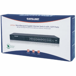 Intellinet 24-poorts Gigabit web-smart netwerk switch, 24x RJ45 10/100/1000 Mbps + 4x SFP-uplink, VLAN-ondersteuning, rackmontage, metalen behuizing, 3 jaar garantie - Afbeelding 3