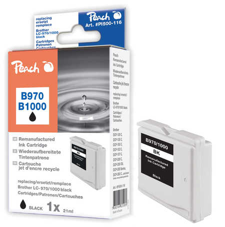 Peach PI500-116 inktcartridge 1 stuk(s) Hoog (XL) rendement Zwart - Afbeelding 2