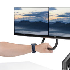 StarTech.com Dual Monitor Arm met Crossbar voor Bureau, Tot 27 inch Schermen, VESA 75x75/100x100, Max 15kg, C-klem, Volledig Scharnierend, Arm met Veermechanisme, TAA - Afbeelding 9