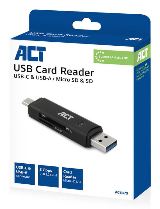 ACT USB-C/USB-A 3.0 card reader - Afbeelding 4