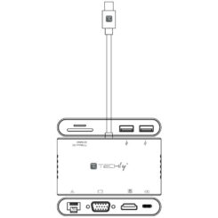 Techly IADAP USB31-DOCK3 interfacekaart/-adapter HDMI, RJ-45, USB 3.2 Gen 1 (3.1 Gen 1), VGA - Afbeelding 8