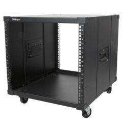 StarTech.com 4-Post 9U Mobiel Open Frame Server Rack, 19" Patchkast met Wielen en 4 Stijlen voor Thuis / Kantoor / Beperkte Ruimtes, Kleine Serverkast voor Computer / AV / Netwerk Apparatuur - TAA Compliant - Afbeelding 2
