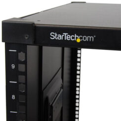 StarTech.com 4-Post 9U Mobiel Open Frame Server Rack, 19" Patchkast met Wielen en 4 Stijlen voor Thuis / Kantoor / Beperkte Ruimtes, Kleine Serverkast voor Computer / AV / Netwerk Apparatuur - TAA Compliant - Afbeelding 3