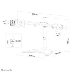 Neomounts NM-D335DBLACK Monitorstandaard 10-27" - Afbeelding 16