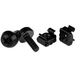 StarTech.com 100-Pack M5 12mm Schroeven, Kooimoeren en Installatietool, Montagekit voor 19" of 10" Server Racks, Kasten en Behuizingen met Vierkante Gaten, Zwart - TAA