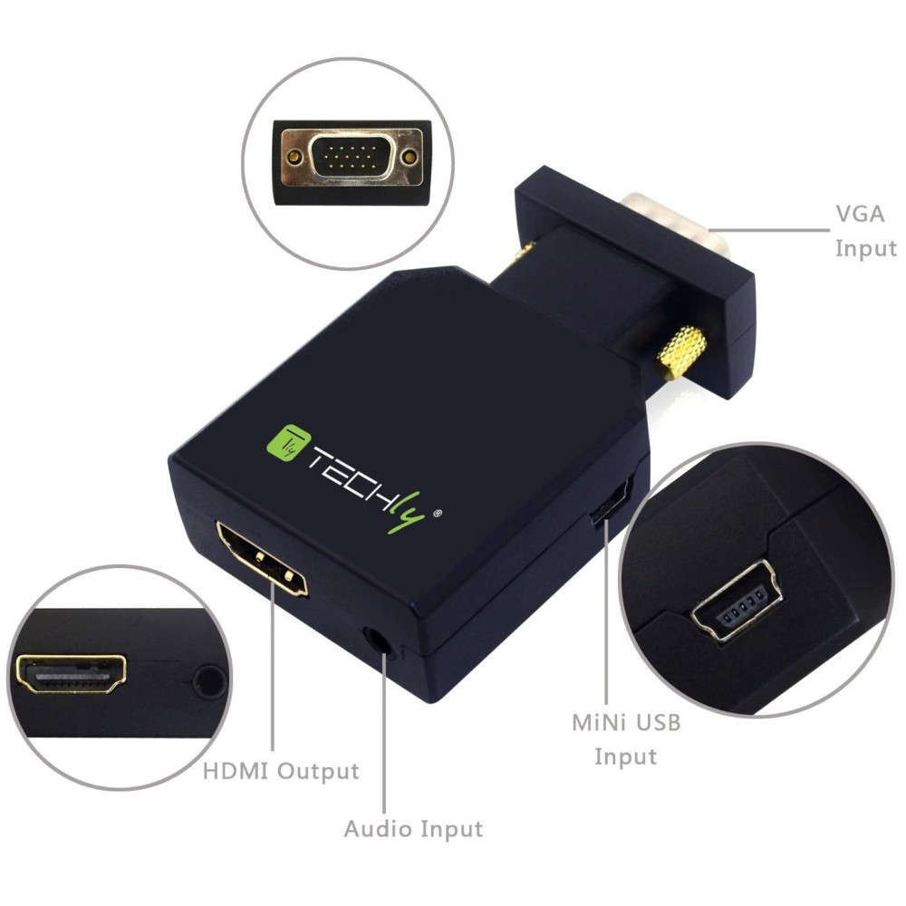 Techly IDATA VGA-HDMINI videosignaalomzetter 1920 x 1200 Pixels - Afbeelding 5