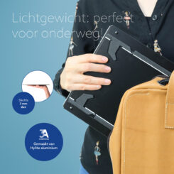 R-Go Tools Tablet- en laptopstandaard R-Go Riser Duo, geschikt voor 10-22 inch scherm, zwart - Afbeelding 14