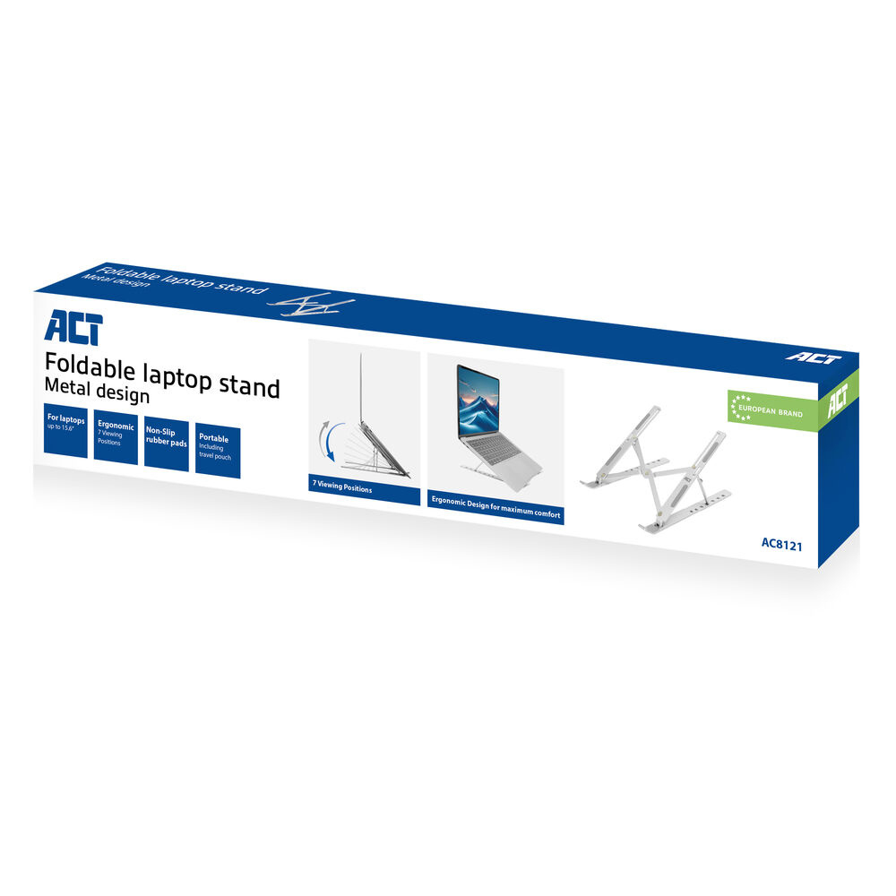 ACT Laptopstandaard inklapbaar, verstelbaar in 7 standen, Essentials - Afbeelding 5