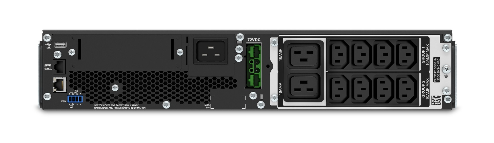 APC Smart-UPS On-Line SRT2200RMXLI - 2,2kW/VA, 8x C13 & 2x C19, rackmount - Afbeelding 3