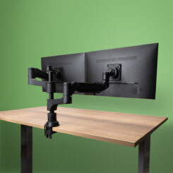 R-Go Tools Monitorarm R-Go Caparo, verstelbare dubbele monitorarm met gasveer, 100% circulair, 3-9 kg draagvermogen, zwart - Afbeelding 6