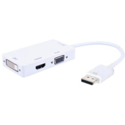Techly IADAP DP-COMBOF2 video kabel adapter 0,15 m DisplayPort HDMI / DVI / VGA Wit