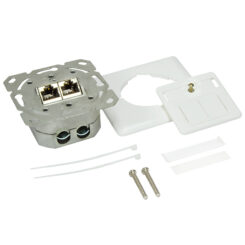 LogiLink NP0024V wandcontactdoos RJ-45 Metallic, Wit - Afbeelding 2