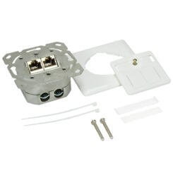 LogiLink NP0024V wandcontactdoos RJ-45 Metallic, Wit