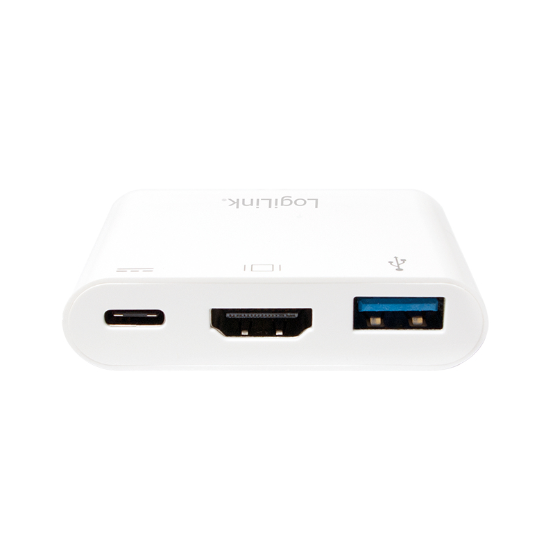 LogiLink 0.14m, 2xUSB-C/HDMI+USB A Wit - Afbeelding 3