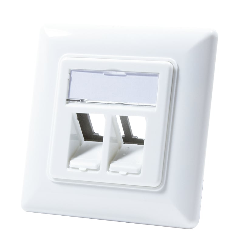 LogiLink NK4020 wandcontactdoos 2 x RJ-45 Wit
