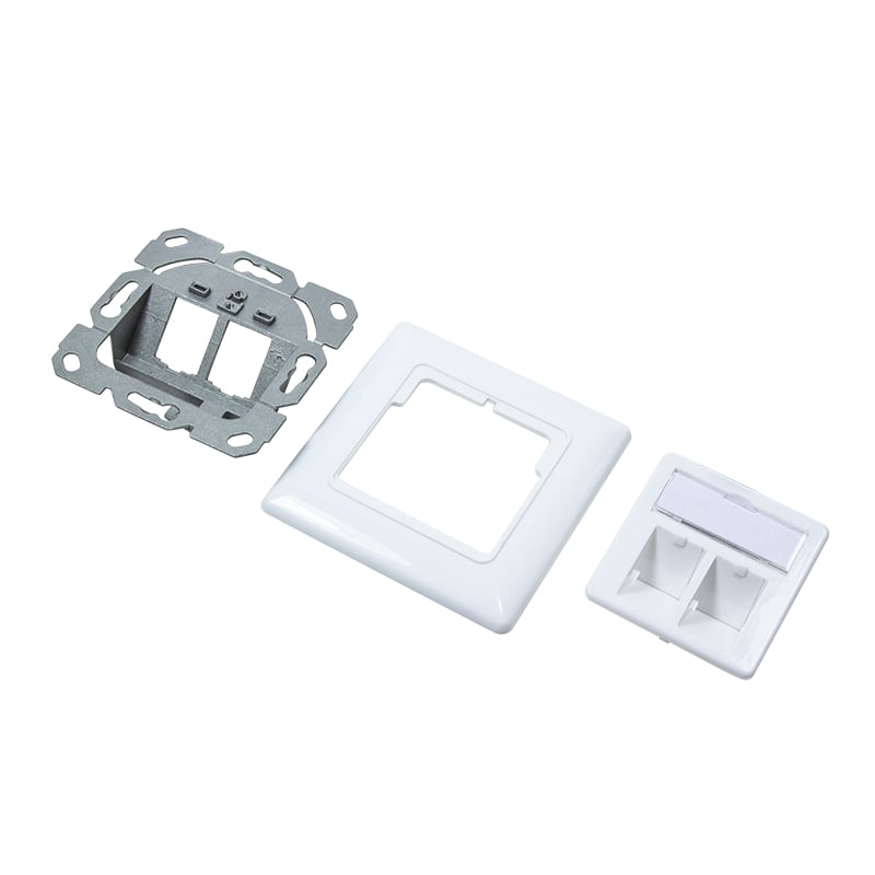 LogiLink NK4020 wandcontactdoos 2 x RJ-45 Wit - Afbeelding 3