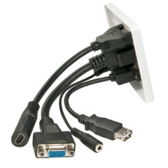 Lindy 60220 wandcontactdoos HDMI + VGA + USB A + 3.5mm Wit - Afbeelding 3