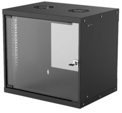 Intellinet 19" netwerkkast wand (basic), 9U, 400 mm diep, zwart, bouwpakket, max. 50 kg, bruikbare diepte 340 mm, glazen deur, montagemateriaal niet inbegrepen - Afbeelding 2