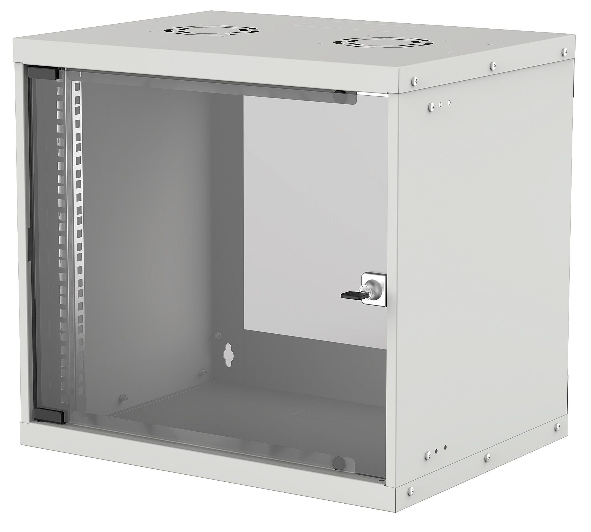 Intellinet 19" netwerkkast wand (basic), 9U, 400 mm diep, grijs, bouwpakket, max. 50 kg, bruikbare diepte 340 mm, glazen deur, montagemateriaal niet inbegrepen - Afbeelding 2
