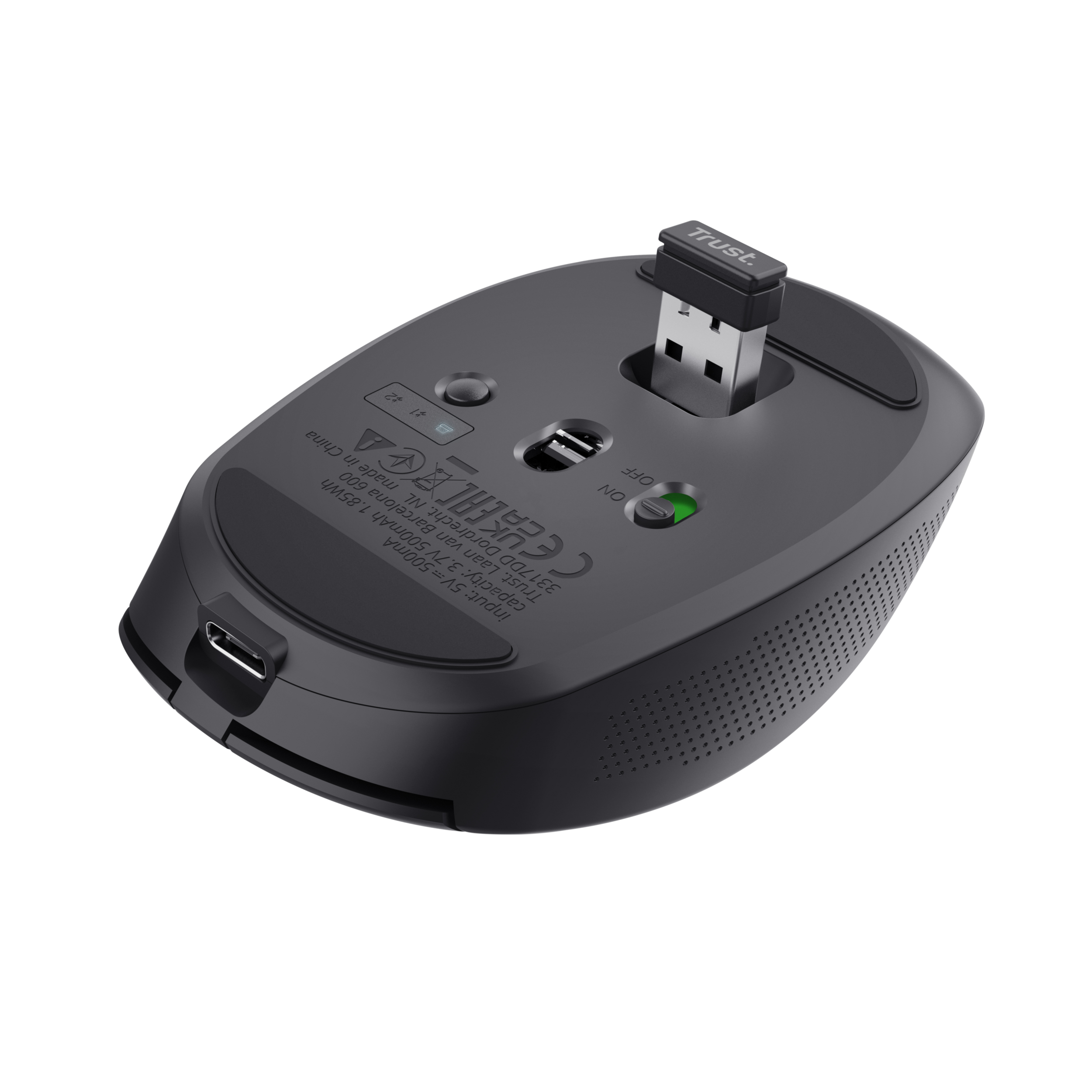 Trust Ozaa Compact Draadloze Muis - Multi-device muis – Stille knoppen – RF+Bluetooth – Zwart - Afbeelding 6